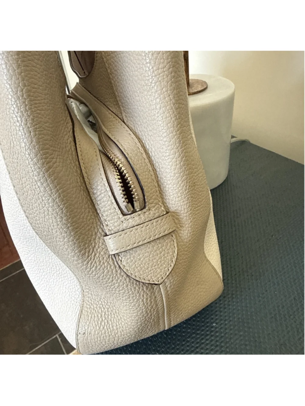 Kate Spade Leila 3 Compartment Shoulder Bag & Wallet Ivory Beige Pebble Leather